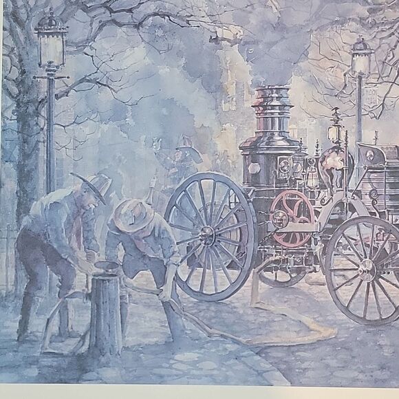 F. McElwain fire engine print vintage 11"X14" - Picture 2 of 8